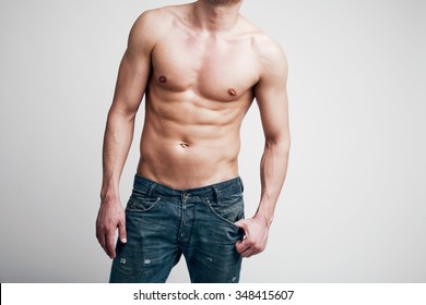 Naked Male Torso Foto Stok Shutterstock