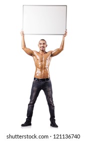 Naked Man Blank Board Stock Photo Edit Now