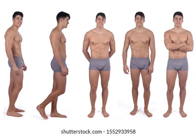 naked man with different poses