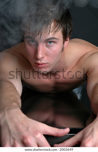 Naked Man Steam Room Royalty Free Stock Image