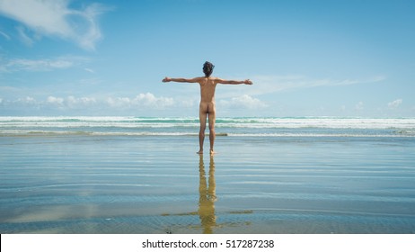 Naked Men With The Beach In New Zealand