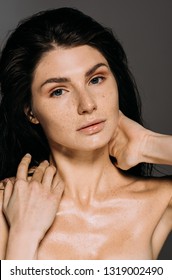 Naked Tender Girl Freckles On Face Stock Photo Shutterstock