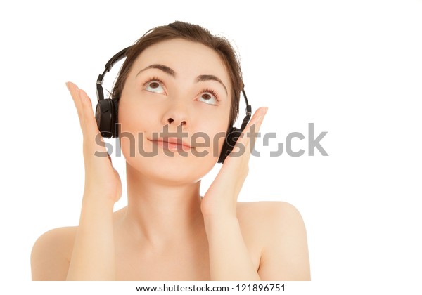 Naked chicks with headphones