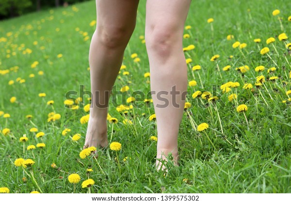 Naked Woman Walking On Green Mountain Stock Photo Shutterstock