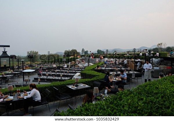 Nakhon Ratchasimathailandapril 282014 Outdoor Patio Dining Stock