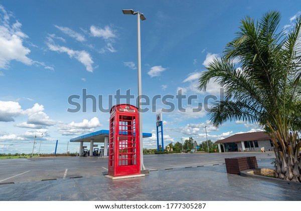 Nakhon Sawan, THAILAND - JULY 01, 2020 : PTT Gas\
Station Area At Nakhon Province Northern Thailand, PTT Public\
Company Limited or Simply PTT Is a Thai State-Owned SET-Listed Oil\
And Gas Company