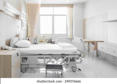 NAKHONRATCHASIMA, THAILAND - November 15, 2014: Hospital room with beds and comfortable medical equipped in a modern hospital, November 15, 2014 in Nakhonratchasima, Thailand.
