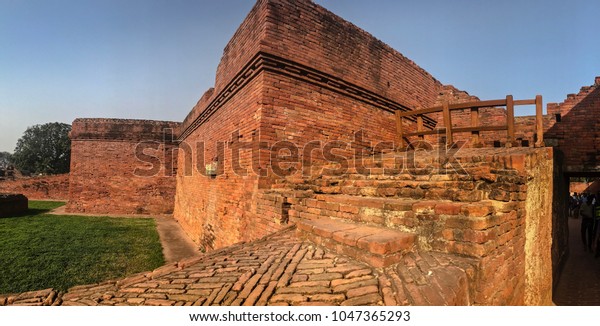 Nalanda University Buddhist Monastery India Stock Photo ...