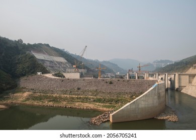 Nam Ou 3 Hydroelectic Dam In Laos. Hydroelectric Dam Built In Nam Ou River, Luang Prabang, Laos. Tributary Of The Mekong River. Part Of China's Belt And Road Initiative