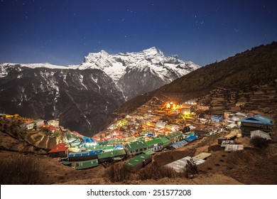 Namche Bazaar Aerial View, Everest Trek, Himalaya, Nepal