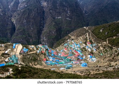 Namche Bazzar On The Way To Everest. 