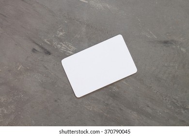 Name Card On Grey Background, Stock Photo