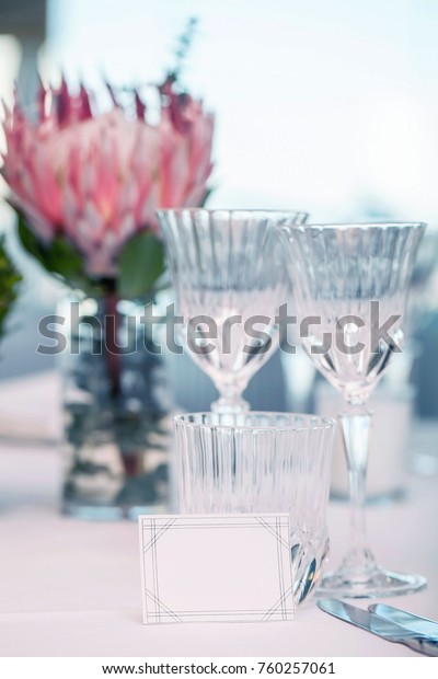 Name Card On Table Decorated Wedding Stock Photo Edit Now 760257061