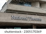 The name sign on the National Theatre building in London Southbank Centre.