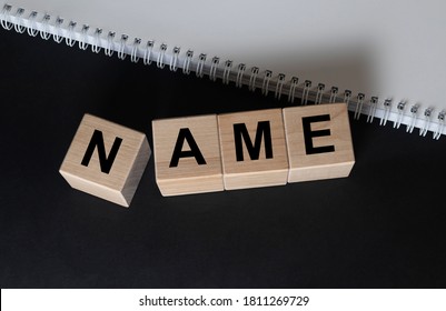 NAME word on cubes blocks on black and white background, brand and naming concept - Powered by Shutterstock