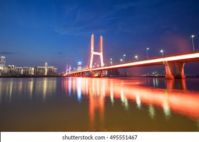 Suspension Bridge Sunset Fujianchina Stock Photo (Edit Now) 83085844