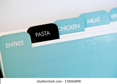 Named Tabs On A Recipe Card Box With 