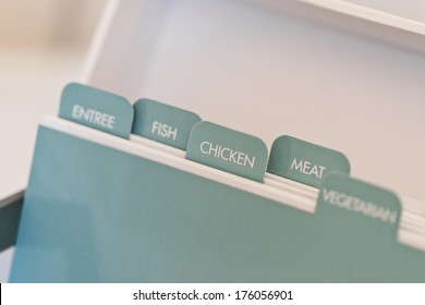 Named Tabs On A Recipe Card Box