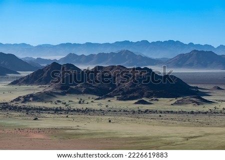 Namibia, aerial view of the Namib desert, in raining season, beautiful landscape