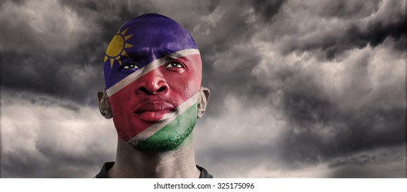 Namibia rugby player against blue sky - Powered by Shutterstock