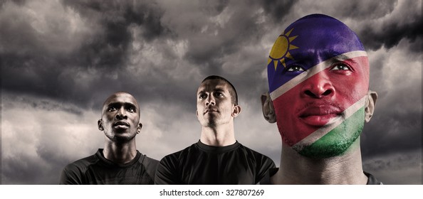 Namibia rugby player against blue sky - Powered by Shutterstock