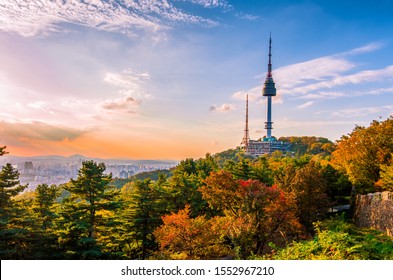 Namsan Mountain In Autumn At Seoul City South Korea