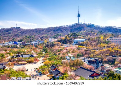 Namsan Mountain In Spring At Seoul City South Korea 