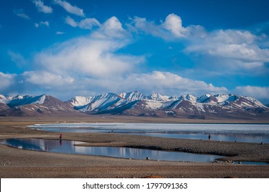 Namtso Lake, surrounded by snow mountains, is one of the holy lakes in Tibet. - Powered by Shutterstock