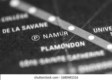 Namur. Montreal Metro On A Map.