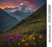 Nanda Devi and Valley of Flowers National Parks in Uttarakhand, India, are UNESCO World Heritage Sites celebrated for their breathtaking natural beauty and biodiversity.