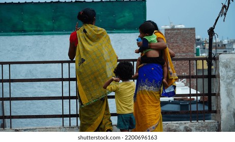 Nangloi, Delhi, India- 14 June 2022 :image Of Middle Class Family