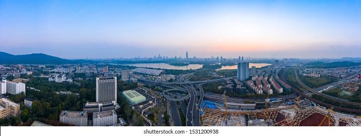 Nanjing, China, urban architectural landscape
