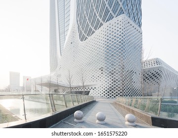 Nanjing, China-December 23, 2018:Nanjing International Youth Culture Center, Which Is Designed By Zaha Hadid Architects.