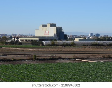 Nanta Of The Nutreco Group Company Occupies World Leadership Positions In Animal Nutrition And Is Largest Producer Of Aquaculture Feed. Agricultural Plants And Farm Field. Spain, Valencia, Jan 9, 2022