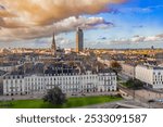 Nantes city on Loire River in west part of France close to atlantic ocean