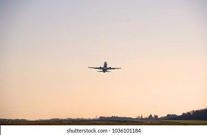 Nantes, France - February 25 2018 : Boeing 737 Taking Off In Nantes Atlantique Airport