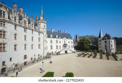 Nantes, France - May 2, 2022:The Château Des Ducs De Bretagne ( Castle Of The Dukes Of Brittany).residence Of The Dukes Of Brittany Between The 13th And 16th Centuries,Today The Nantes History Museum.