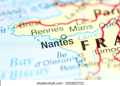 Nantes. France On A Map