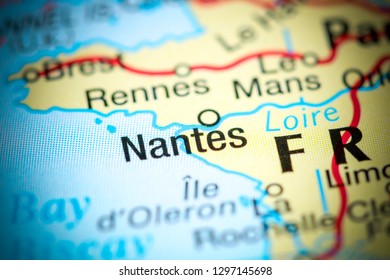 Nantes. France On A Map