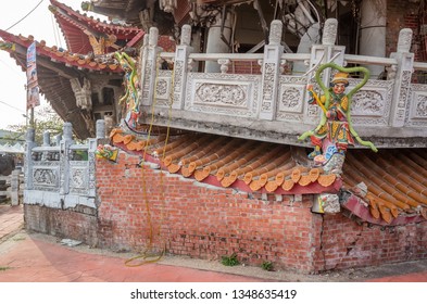 Nantou, Jiji, Taiwan - FEB 27th, 2019: Ruins Of Wuchanggong Temple When Earthquake At September 21, 1999