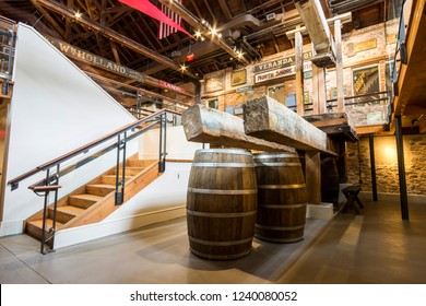 NANTUCKET, MASSACHUSETTS - August 22, 2015: Exhibition Inside Nantucket Whaling Museum, A Museum Dedicated To The History Of Whaling And Originally A Candle Factory