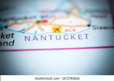 Nantucket. Massachusetts. USA On A Geography Map