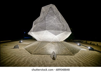 Naoshima Islands, JAPAN - JULY 16, 2017:Sou Fujimoto With A Frame Structure In Naoshima Island.