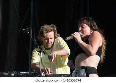 NAPA, CA - MAY 24, 2019: Sylvan Esso In Concert At BottleRock Napa Valley In Napa, CA 