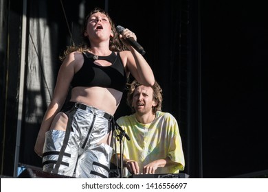 NAPA, CA - MAY 24, 2019: Sylvan Esso In Concert At BottleRock Napa Valley In Napa, CA 