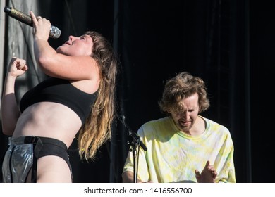 NAPA, CA - MAY 24, 2019: Sylvan Esso In Concert At BottleRock Napa Valley In Napa, CA 