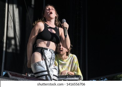 NAPA, CA - MAY 24, 2019: Sylvan Esso In Concert At BottleRock Napa Valley In Napa, CA 