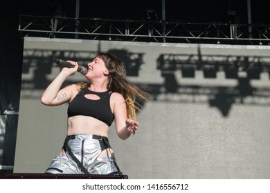 NAPA, CA - MAY 24, 2019: Sylvan Esso In Concert At BottleRock Napa Valley In Napa, CA 