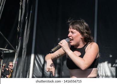 NAPA, CA - MAY 24, 2019: Sylvan Esso In Concert At BottleRock Napa Valley In Napa, CA 