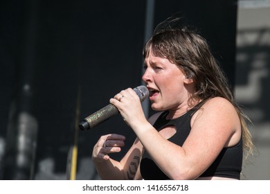 NAPA, CA - MAY 24, 2019: Sylvan Esso In Concert At BottleRock Napa Valley In Napa, CA 